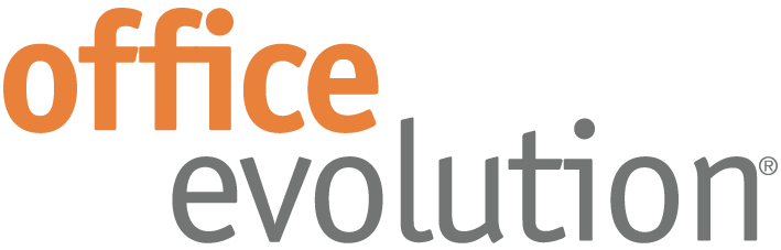 Logo of Office Evolution with "office" in orange and "evolution" in gray.